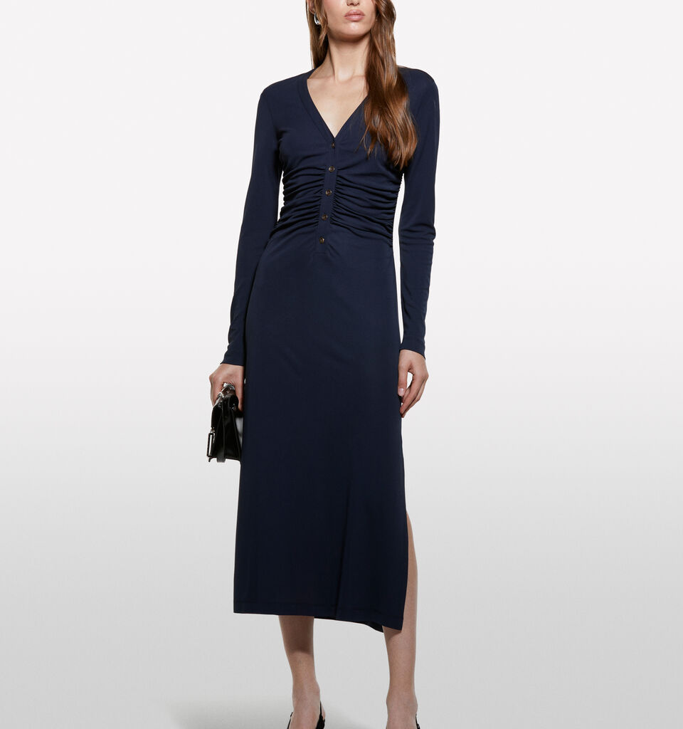 Φόρεμα μπλε σκούρο με σκίσιμο - φορέματα μακριά γυναικεία - Σκουρο Μπλε | Sisley image number 1